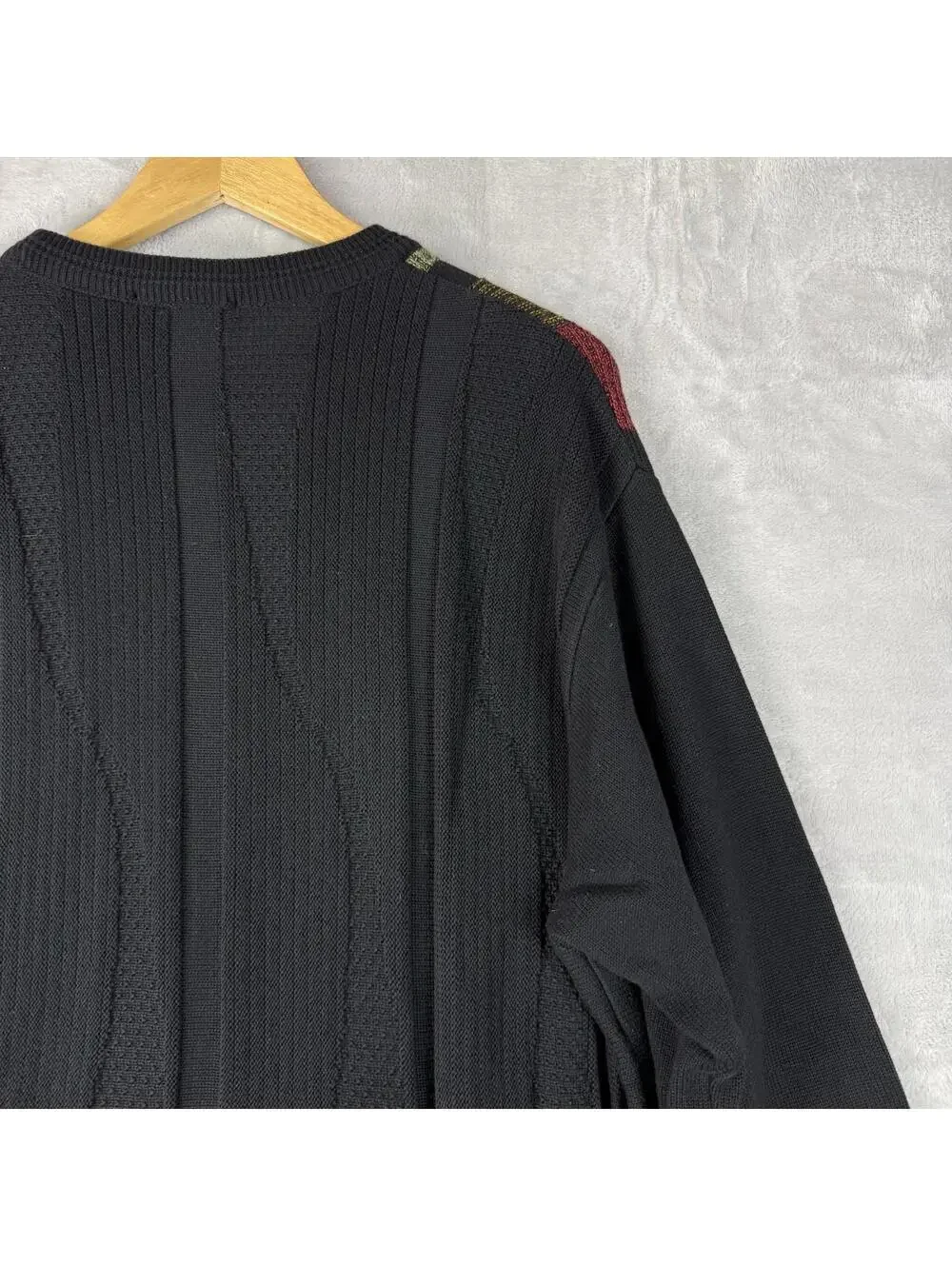 Vintage Tosani Canada Made Coogi Style Knit Sweater Multicolor Textured Men Sz M - Picture 6 of 7